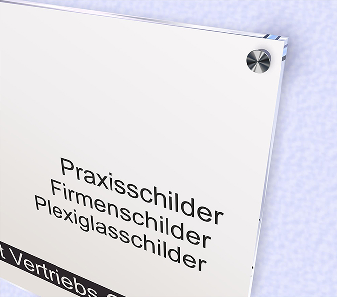 Firmenschild Praxisschild Acrylglas klar 3 mm 420 x 285 mm Wunschtext/ Logo 